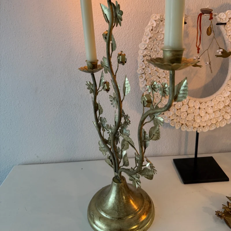 Boho Kerzenleuchter MARIA | goldener 3-armiger Kerzenständer