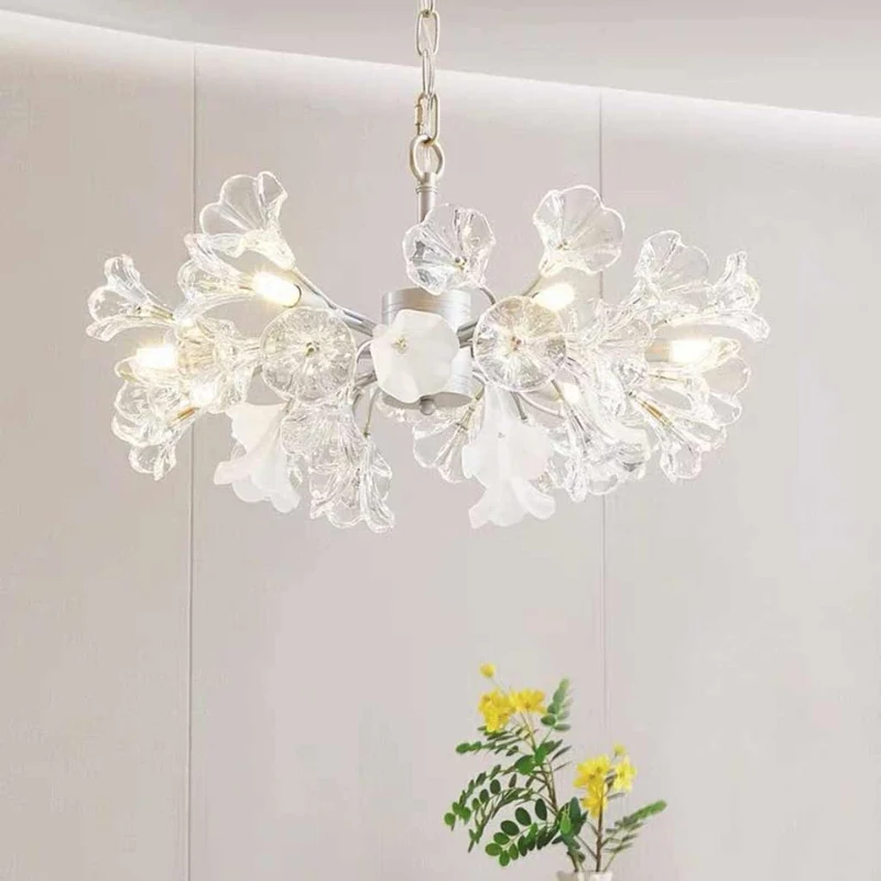 Chandelier / Ceiling Light Branch Flower Jasmine, Silver