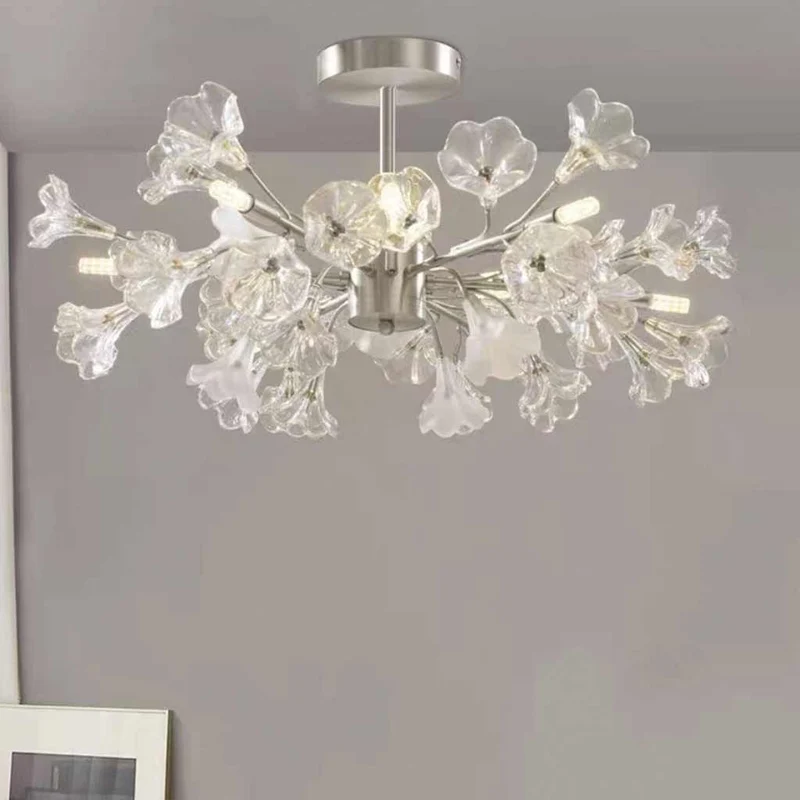 Chandelier / Ceiling Light Branch Flower Jasmine, Silver