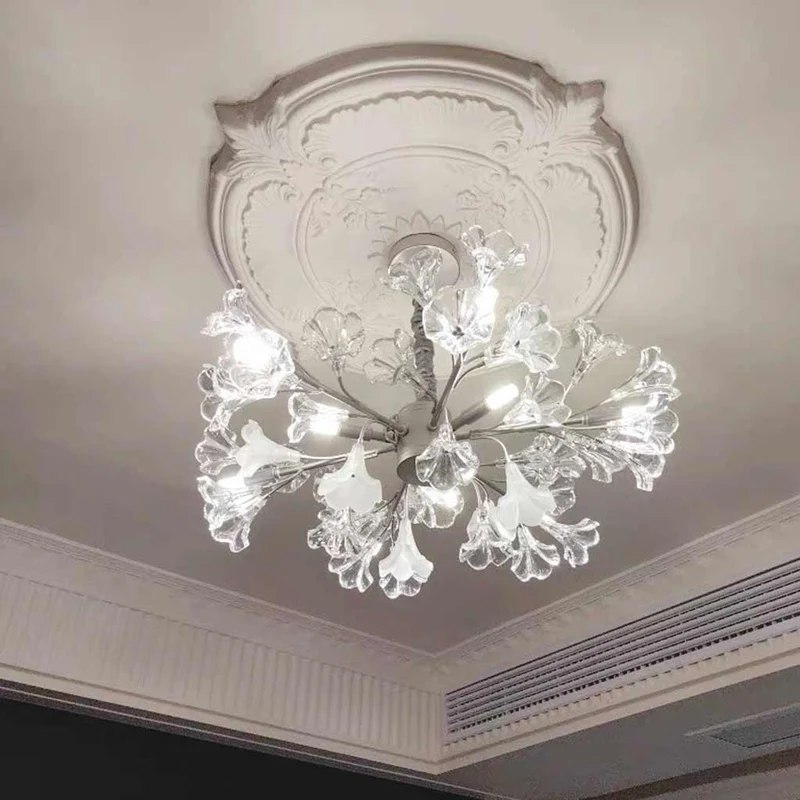 Chandelier / Ceiling Light Branch Flower Jasmine, Silver