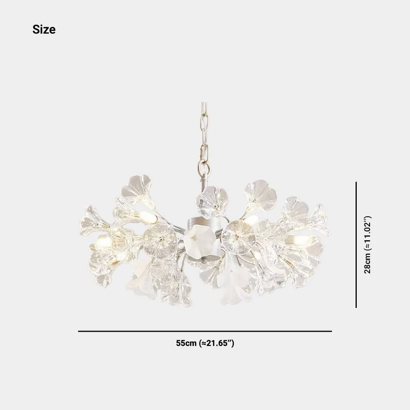 Chandelier / Ceiling Light Branch Flower Jasmine, Silver