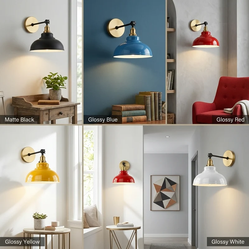 Verstellbare Wandleuchte – Vintage Werkstattlampe Industrie Wandlampe | Ø 29cm | E27 ~4060