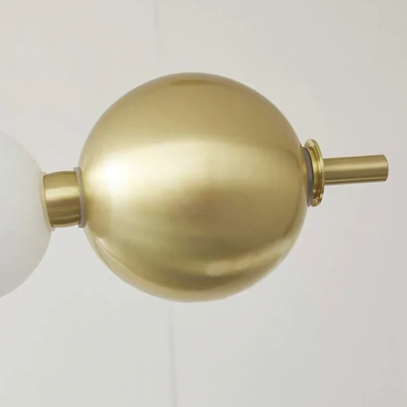 Pearl Chandelier Modern Acrylic Brass Ring Globe LED