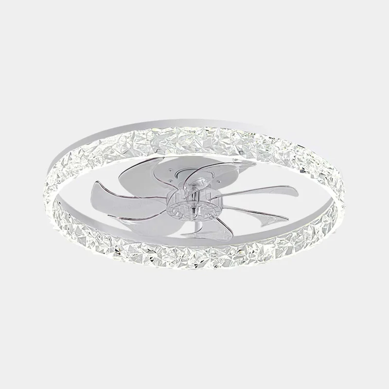 Round Ceiling Fan Light Acrylic Diamond Flush Mount