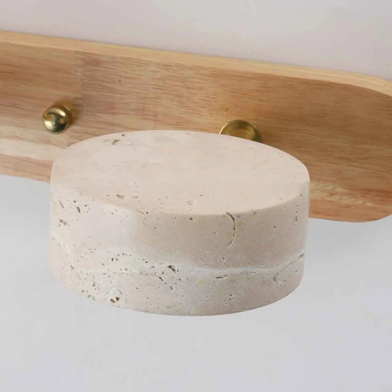 Bathroom Vanity Wall Light Rotatable Wood Travertine LED