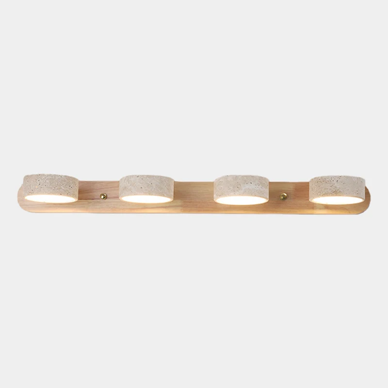 Bathroom Vanity Wall Light Rotatable Wood Travertine LED