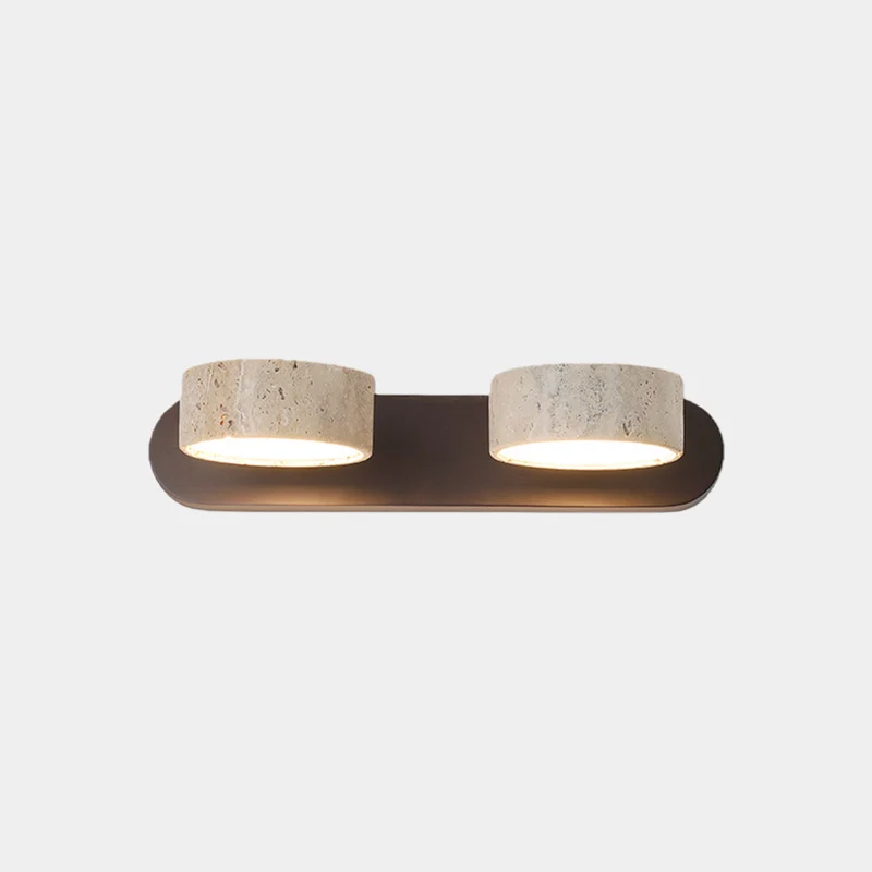 Bathroom Vanity Wall Light Rotatable Wood Travertine LED