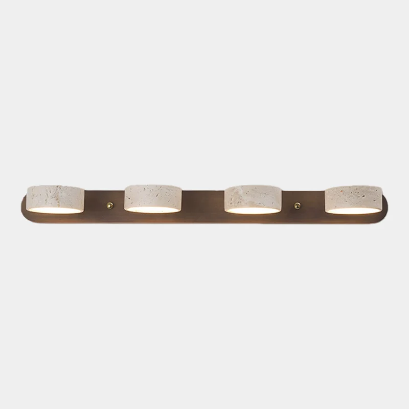 Bathroom Vanity Wall Light Rotatable Wood Travertine LED