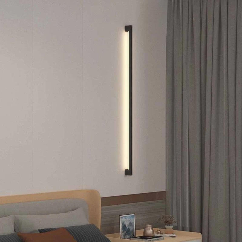Linear LED Wall Light Indoor Minimalist Slim, Black
