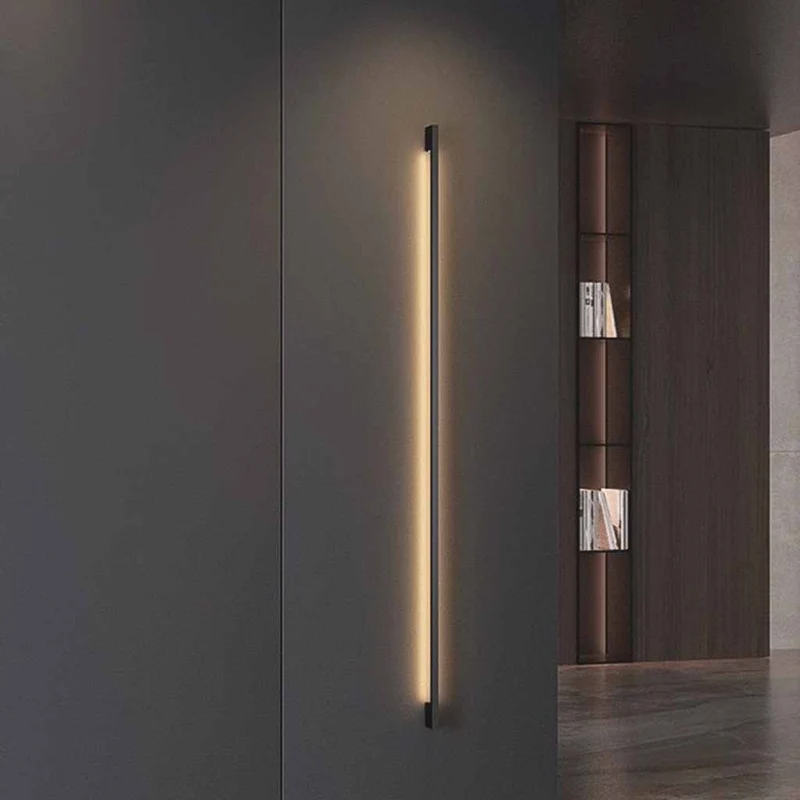 Linear LED Wall Light Indoor Minimalist Slim, Black