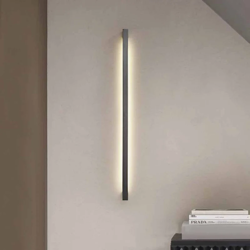 Linear LED Wall Light Indoor Minimalist Slim, Black