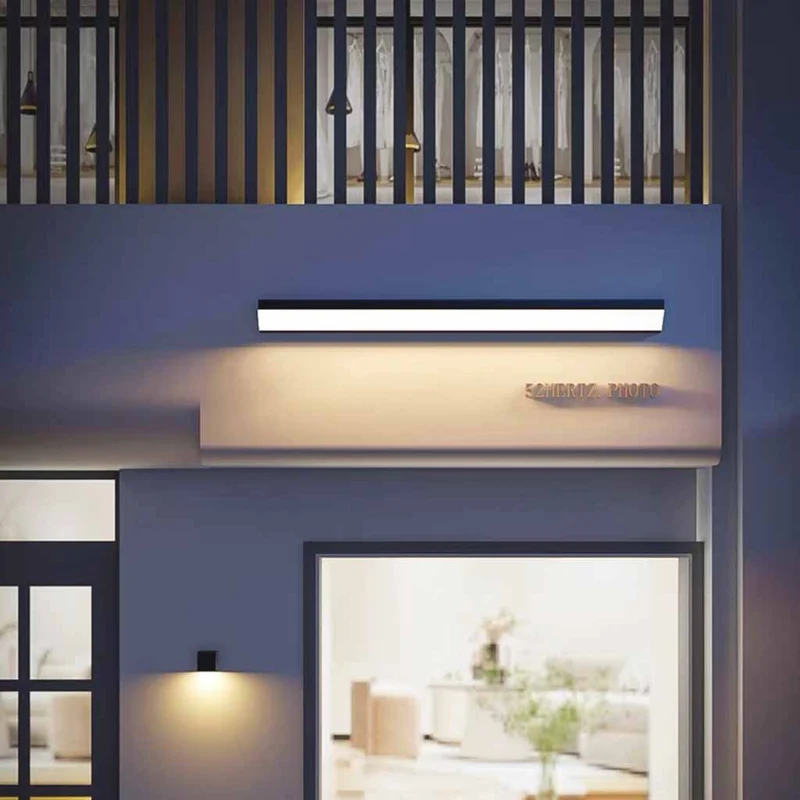 Outdoor LED Wall Sconce Light Linear Aluminum, Black