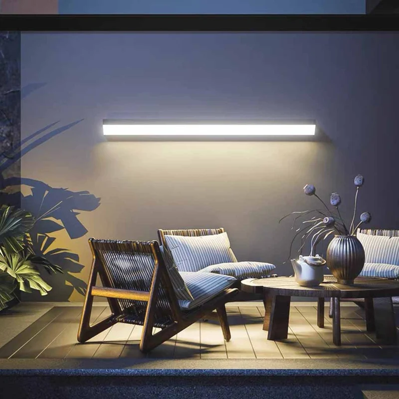 Outdoor LED Wall Sconce Light Linear Aluminum, Black