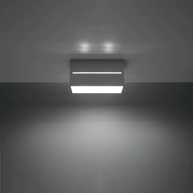 Moderner Deckenleuchter aus grauem Aluminium für das Wohnzimmer – Orphéus