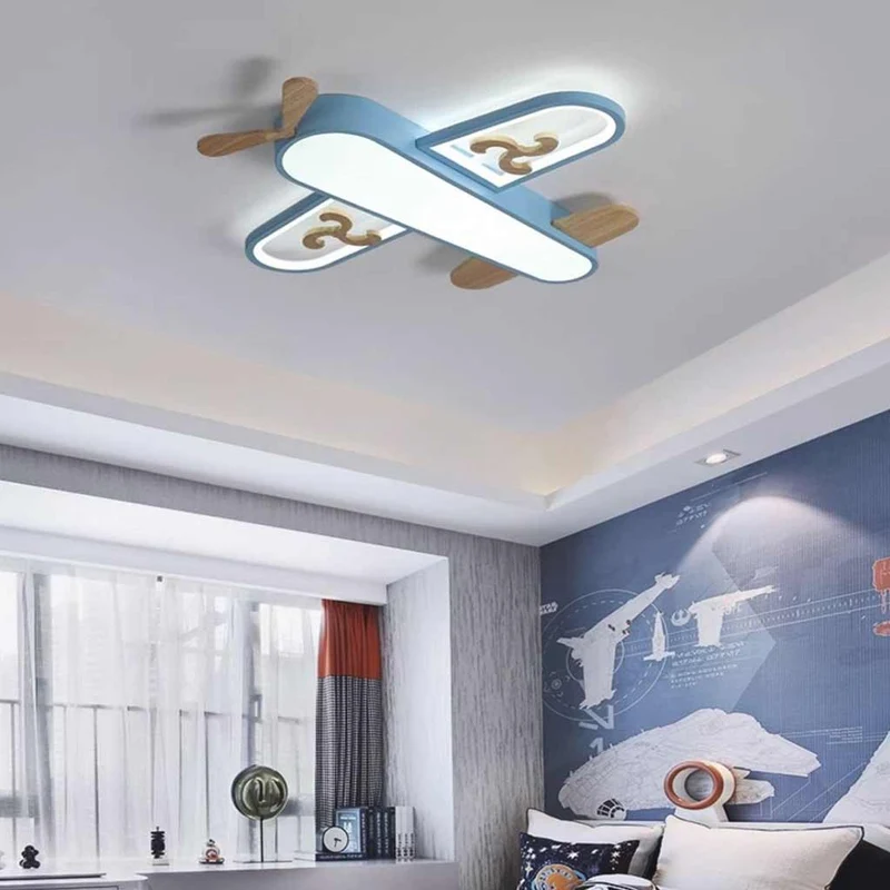 Pendant Light / Ceiling Light Wood Airplane for Kids Room