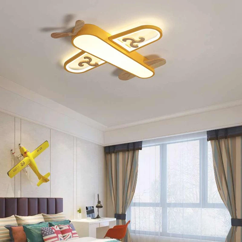 Pendant Light / Ceiling Light Wood Airplane for Kids Room