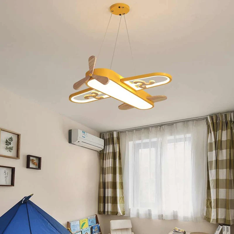 Pendant Light / Ceiling Light Wood Airplane for Kids Room