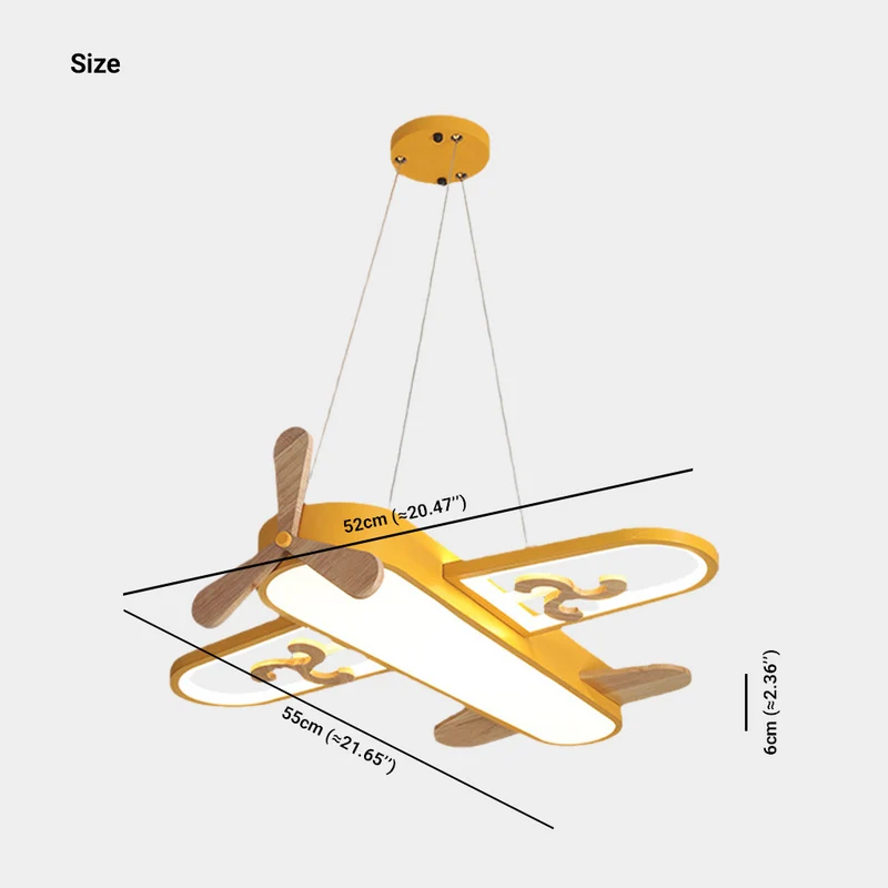 Pendant Light / Ceiling Light Wood Airplane for Kids Room