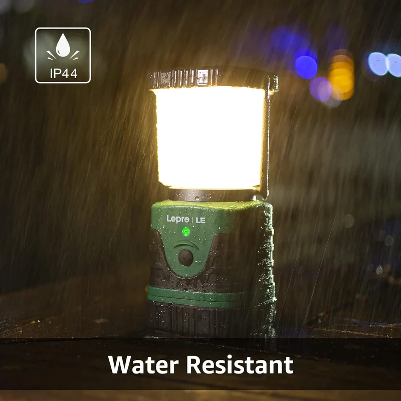 LE LED Campinglampe Tragbar, Superhell wiederaufladbare Suchscheinwerfer mit Bügel und Haken, 4 Helligkeiten Dimmbar, Notfallleuchte für Stromausfällen, Wandern, Notfall, Ausfälle usw, 1 Stück