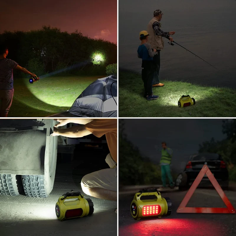LE LED Handscheinwerfer, Taschenlampe Aufladbar CREE Akku Handlampe & Handstrahler mit Powerbank, 10W 1000 Lumen Campinglampe inkl. 3 Lichtmodi 2 Helligkeitsstufen, USB-Kabel für Notfall Camping usw.
