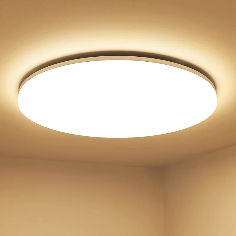 Lepro 24W Deckenlampe Ø28cm, IP54 Wasserfest Badezimmer Deckenlampe, 3000K LED Deckenleuchte 2400lm für Badezimmer Schlafzimmer Kinderzimmer Wohnzimmer Balkon Flur Küche, Warmweiß LED Lampen