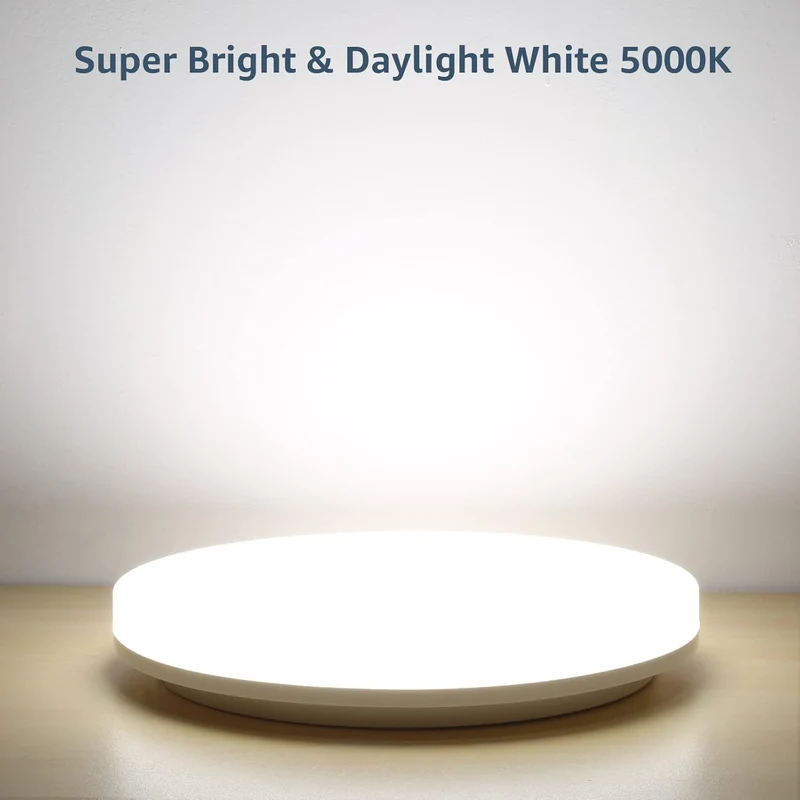 Lepro 24W LED Deckenlampe, LED Deckenleuchte IP54 Wasserfest, 5000K 2400LM Badezimmer Lampe, Rund Badlampe Decke, ideal für Bad Schlafzimmer Flur Küche Wohnzimmer , Kaltweiß, Ø28cm [Energieklasse F]