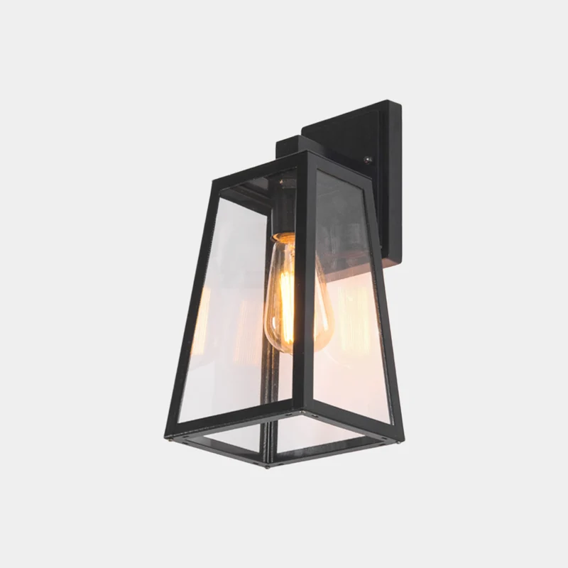 Outdoor Wall Light Industrial Glass Black