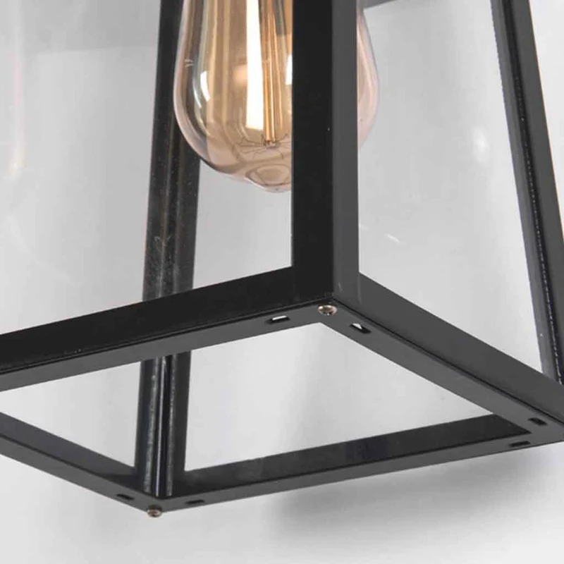 Outdoor Wall Light Industrial Glass Black