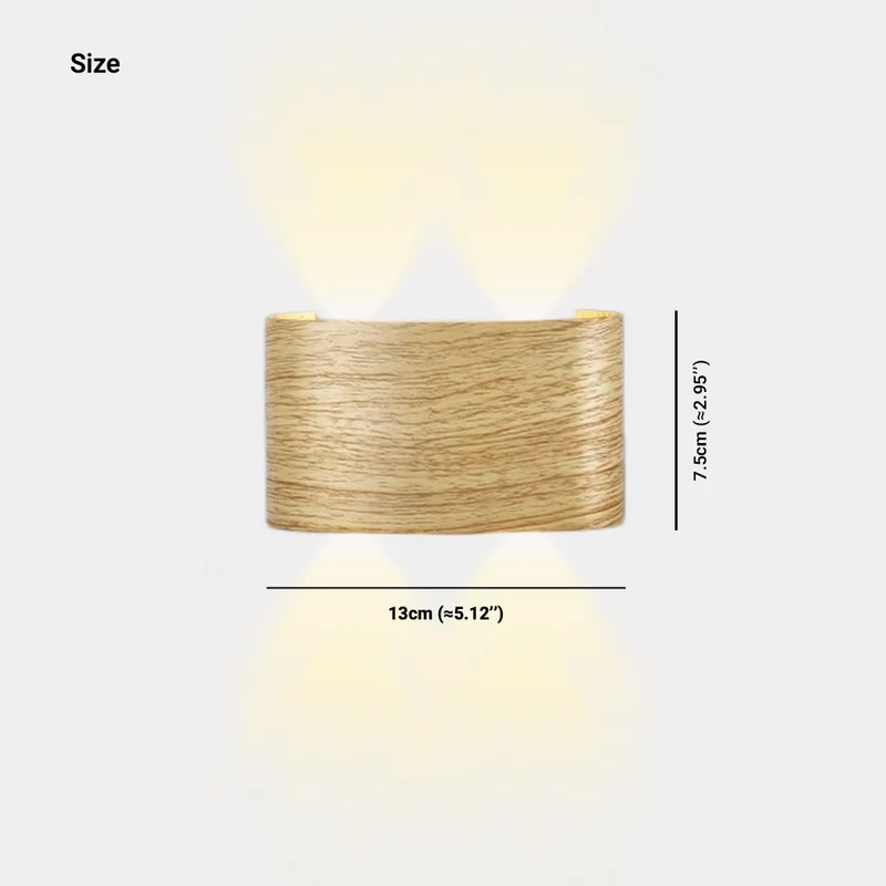 Outdoor Wall Sconce Wood Grain IP54 Waterproof LED