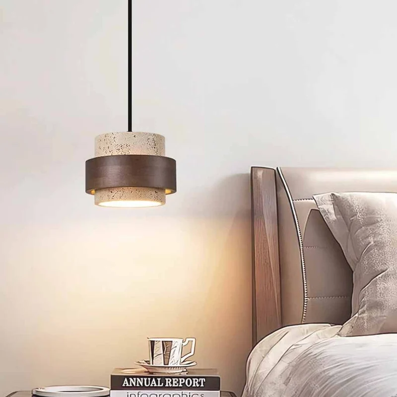 Stone Pendant Light Cylinder Travertine