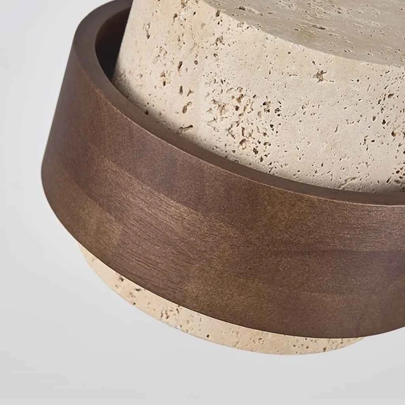 Stone Pendant Light Cylinder Travertine