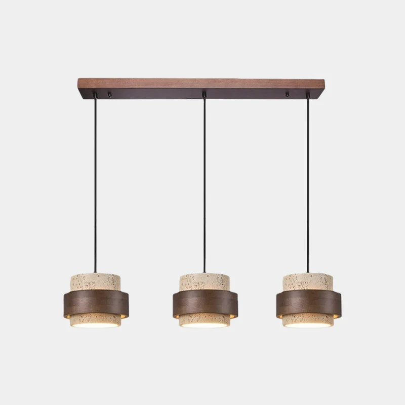 Stone Pendant Light Cylinder Travertine