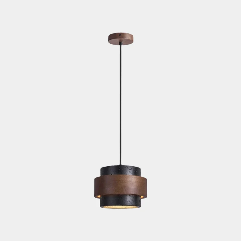Stone Pendant Light Cylinder Travertine