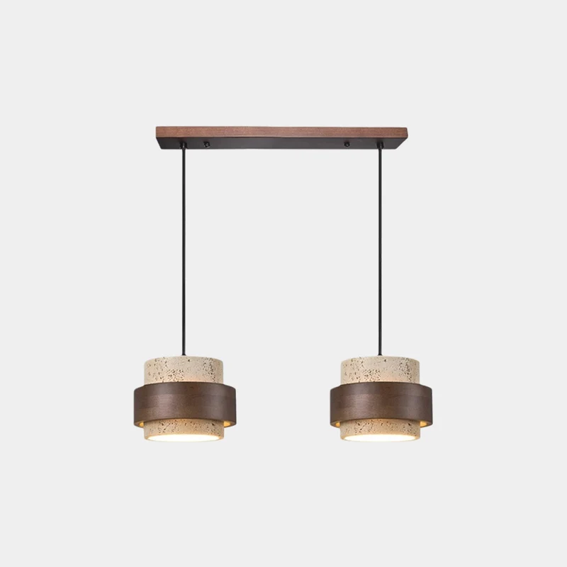 Stone Pendant Light Cylinder Travertine