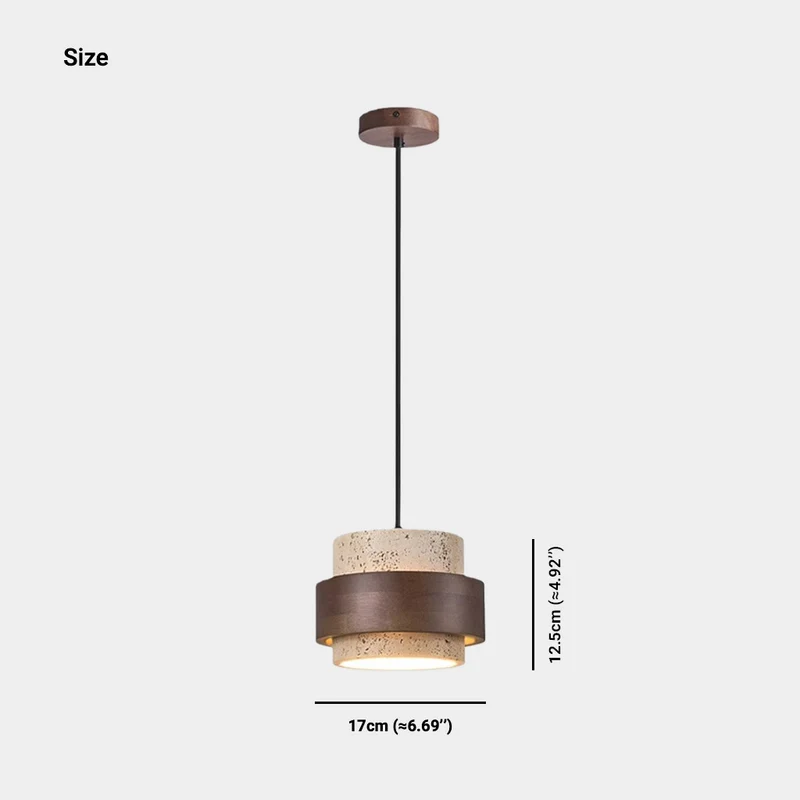 Stone Pendant Light Cylinder Travertine
