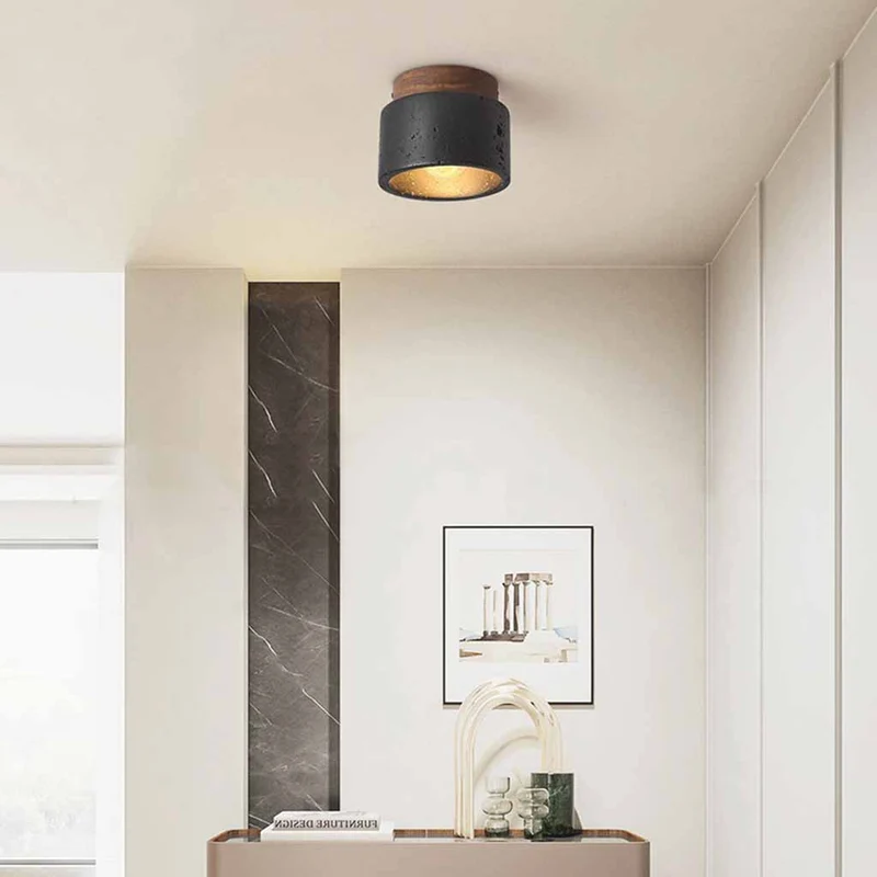 Travertine Ceiling Light Flush Mount for Hallway