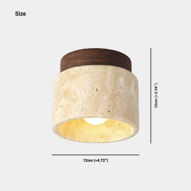 Travertine Ceiling Light Flush Mount for Hallway