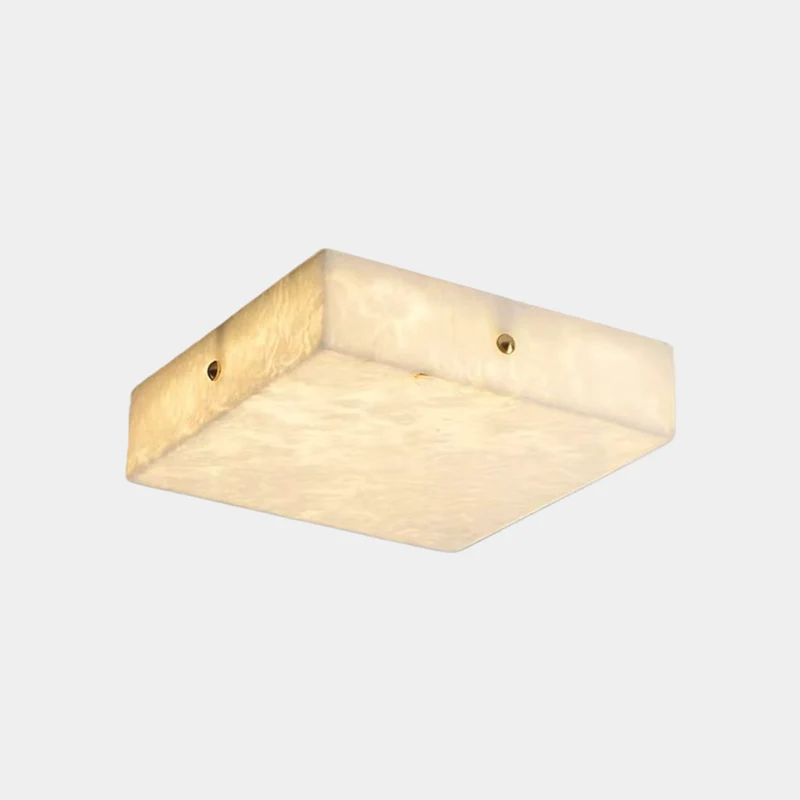 Flush Mount Alabaster Ceiling Light Marble Square LED