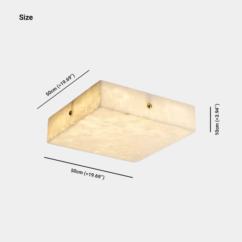 Flush Mount Alabaster Ceiling Light Marble Square LED