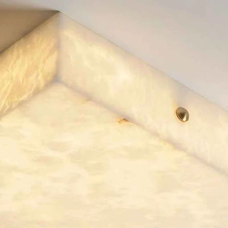 Flush Mount Alabaster Ceiling Light Marble Square LED