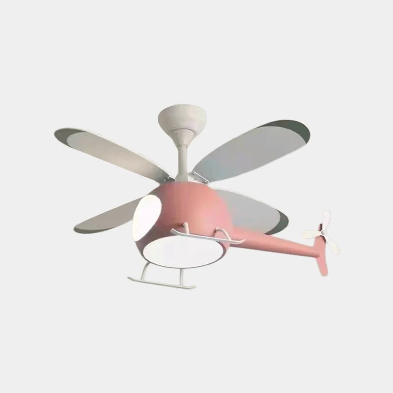 Helicopter Ceiling Fan Light for Kids Room, 4 Blades