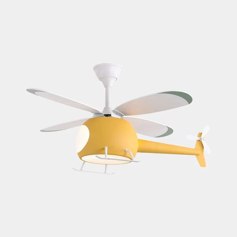 Helicopter Ceiling Fan Light for Kids Room, 4 Blades