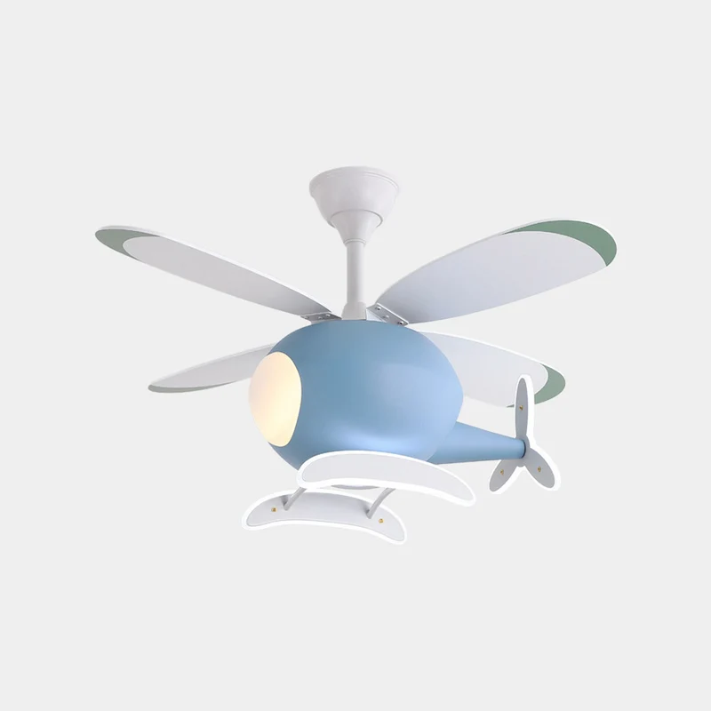 Helicopter Ceiling Fan Light for Kids Room, 4 Blades