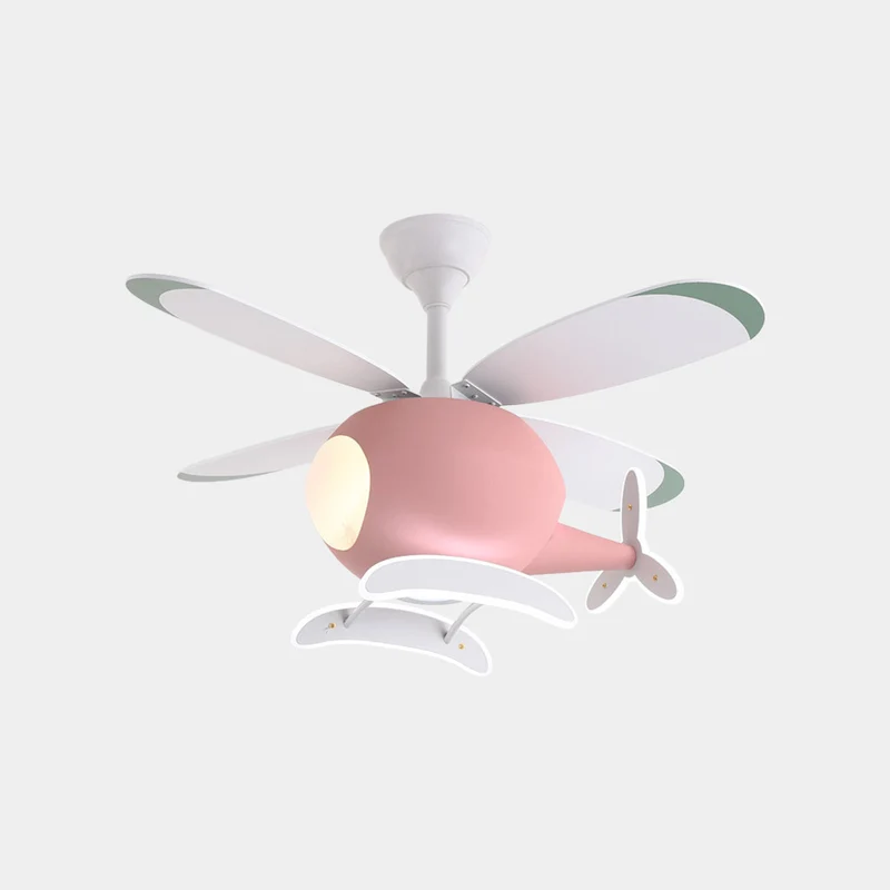 Helicopter Ceiling Fan Light for Kids Room, 4 Blades