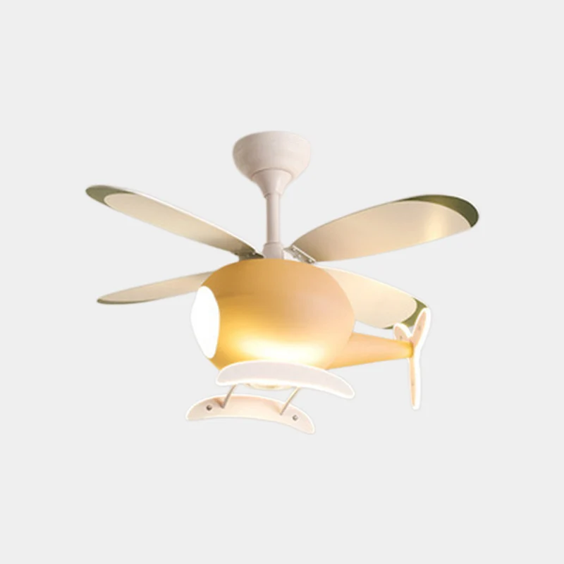 Helicopter Ceiling Fan Light for Kids Room, 4 Blades