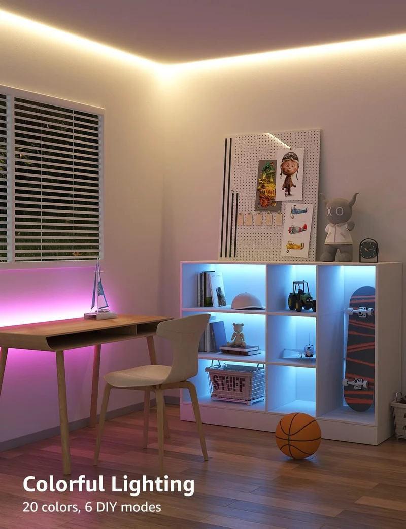 Lepro LED Strip 15M(2x7.5M) RGB Set, 5050 SMD 450 LEDs Streifen, 12V, LED Band Selbstklebend, Flexibel LED Lichtband, LED Lichterkette IP20, LED Leiste Kette Dimmbar, Netzteil und Controller enthalten