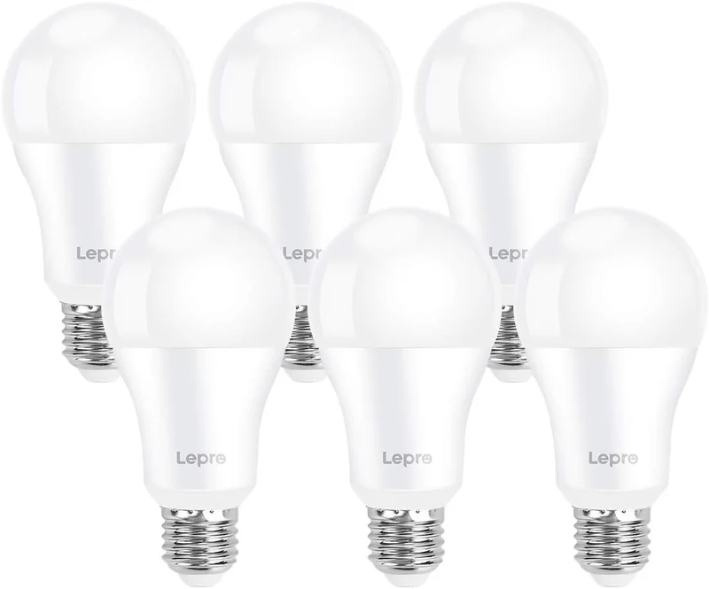 Lepro 13.5W E27 LED Warmweiss, ersetzt 100W Halogenlampe, 1521 Lumen Glühbirne E27, 2700K Warmweiß A60 LED Birne, 200° Energiesparlampe, Nicht Dimmbar, 6 Stück [Energieklasse E]