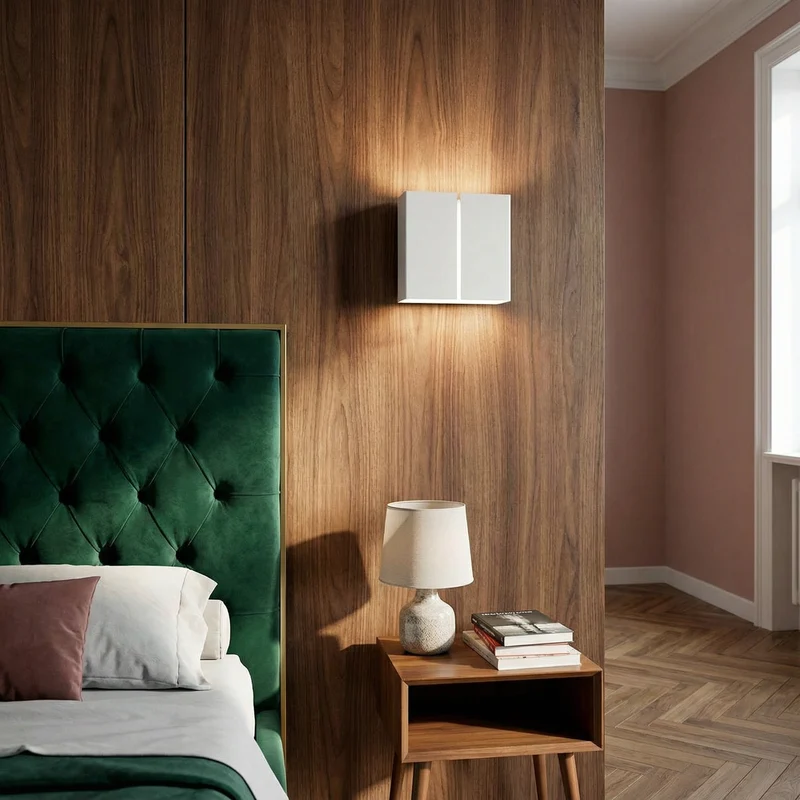 Moderne weiße Wandleuchte für Flur und Wohnzimmer – Modell Arvenia
