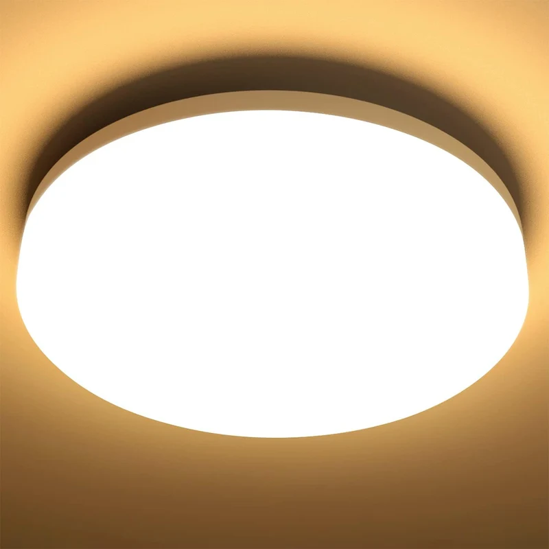 Lepro LED Deckenlampe 15W, LED Deckenleuchte IP54 Wasserfest, 3000K 1500LM Badezimmer Lampe, Rund Badlampe Decke, ideal für Bad Schlafzimmer Flur Küche Wohnzimmer Balkon, Warmweiß, Ø22cm