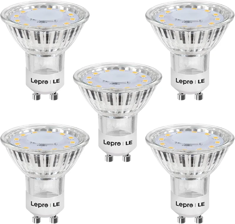 Lepro GU10 LED Lampe, 3W 250 Lumen LED Leuchtmittel, 2700 Kelvin Warmweiß, 100 Grad Abstrahlwinkel, 5er Pack